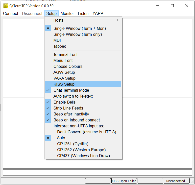 QtTermTCP KISS Selection