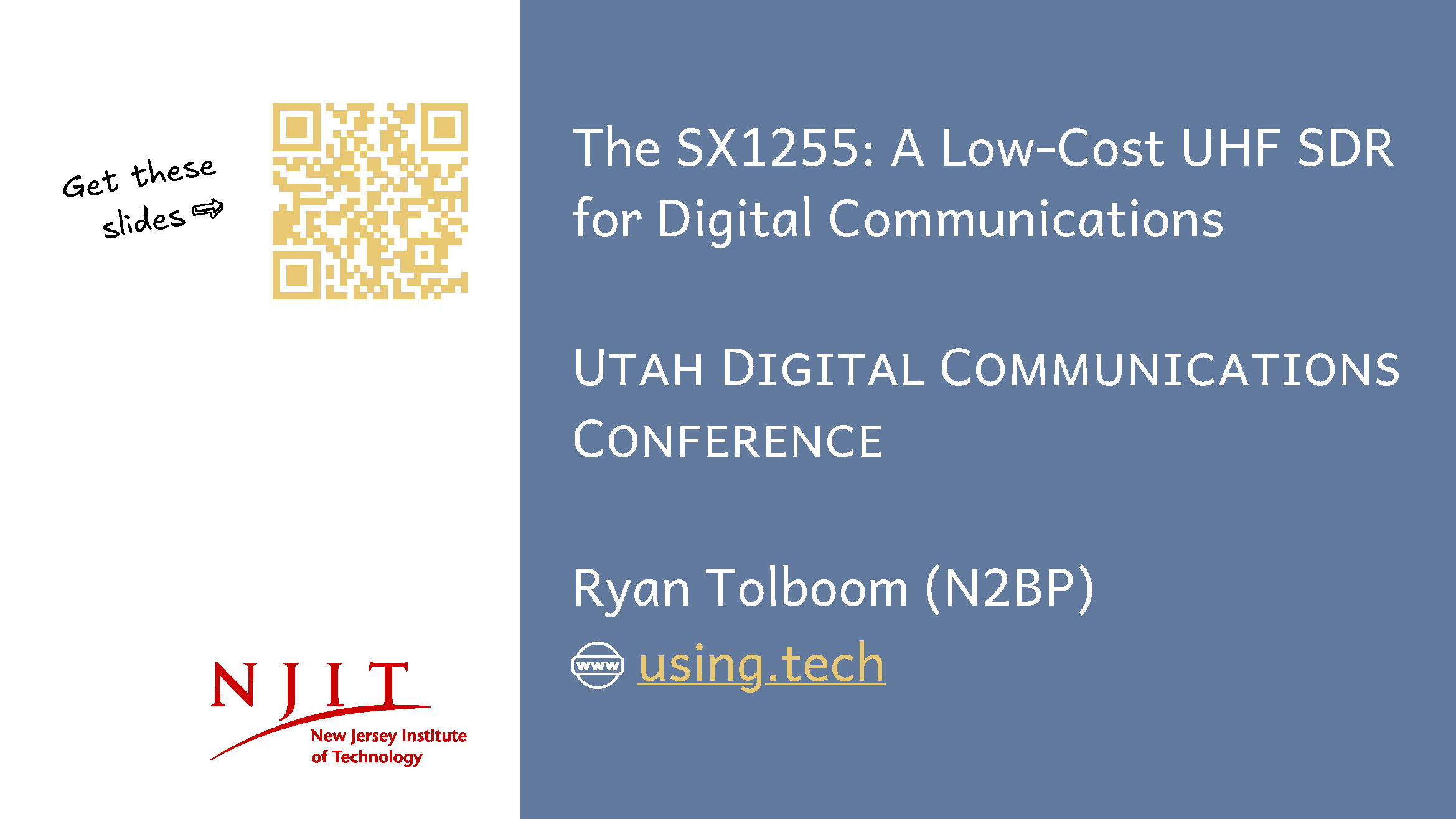 First slide of N2BP’s presentation